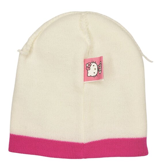Hello Kitty Face Beanie Hat Hot Pink Bow White - Picture 5 of 8